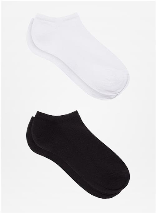 2li Siyah Beyaz Patik Çorap