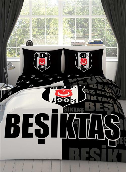 Beşiktaş Parçalı Logo Pamuk Nevresim Takımı