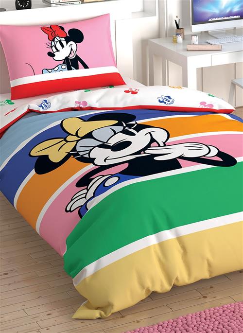 Disney Minnie Mouse Rainbow Nevresim Takımı